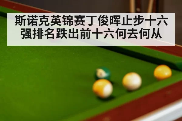 斯诺克英锦赛丁俊晖止步十六强排名跌出前十六何去何从